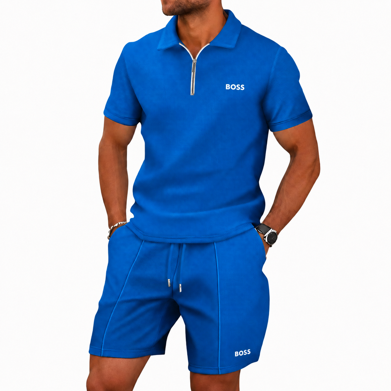 Sportliches Zip-Polo-Set