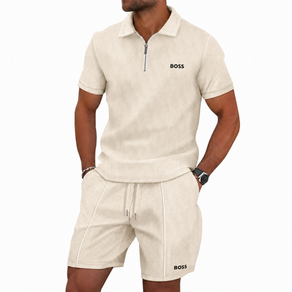 Sportliches Zip-Polo-Set