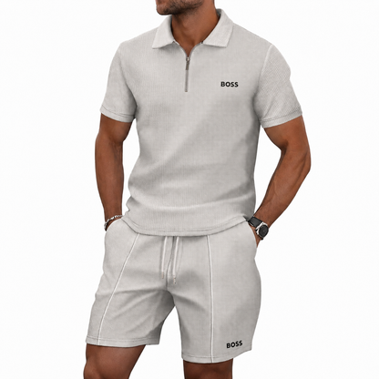 Sportliches Zip-Polo-Set