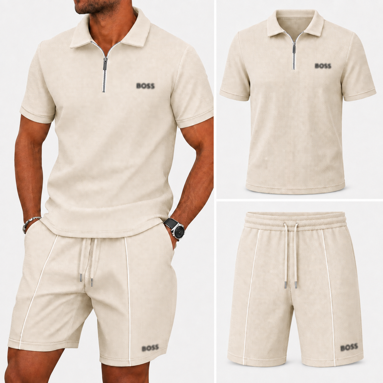 Sportliches Zip-Polo-Set (1 KAUFEN, 1 GRATIS) - Sommeraktion