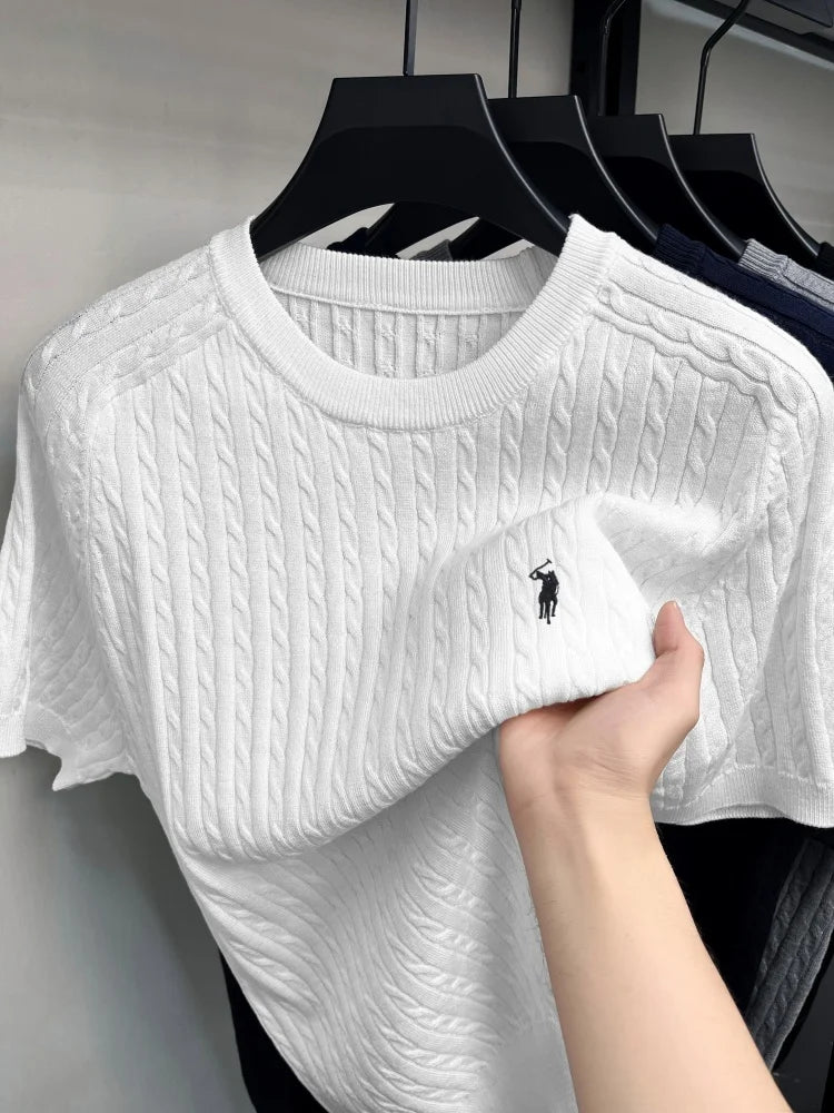 Feinstrick-Shirt Kurzarm