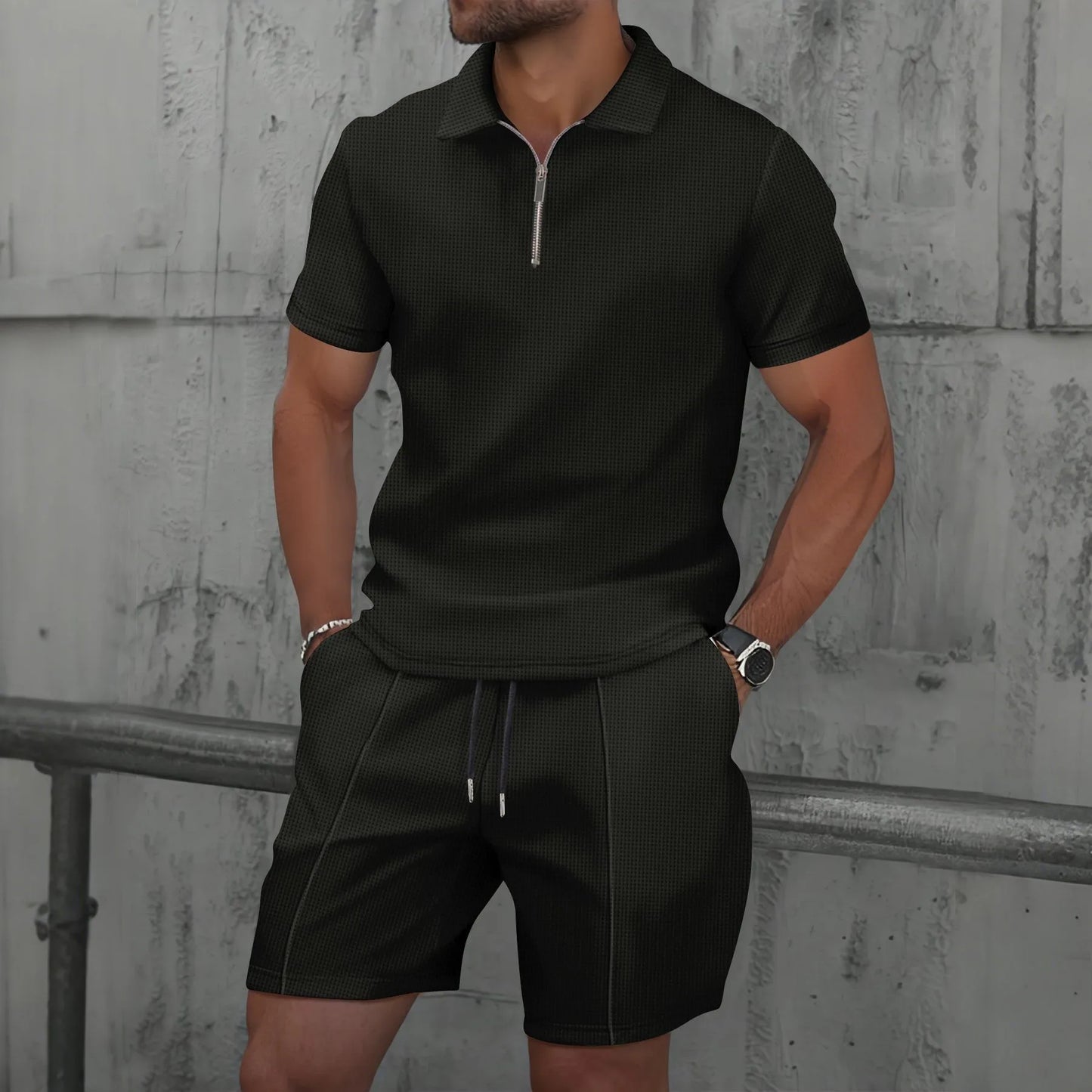 Waffelstrick Zip-Set